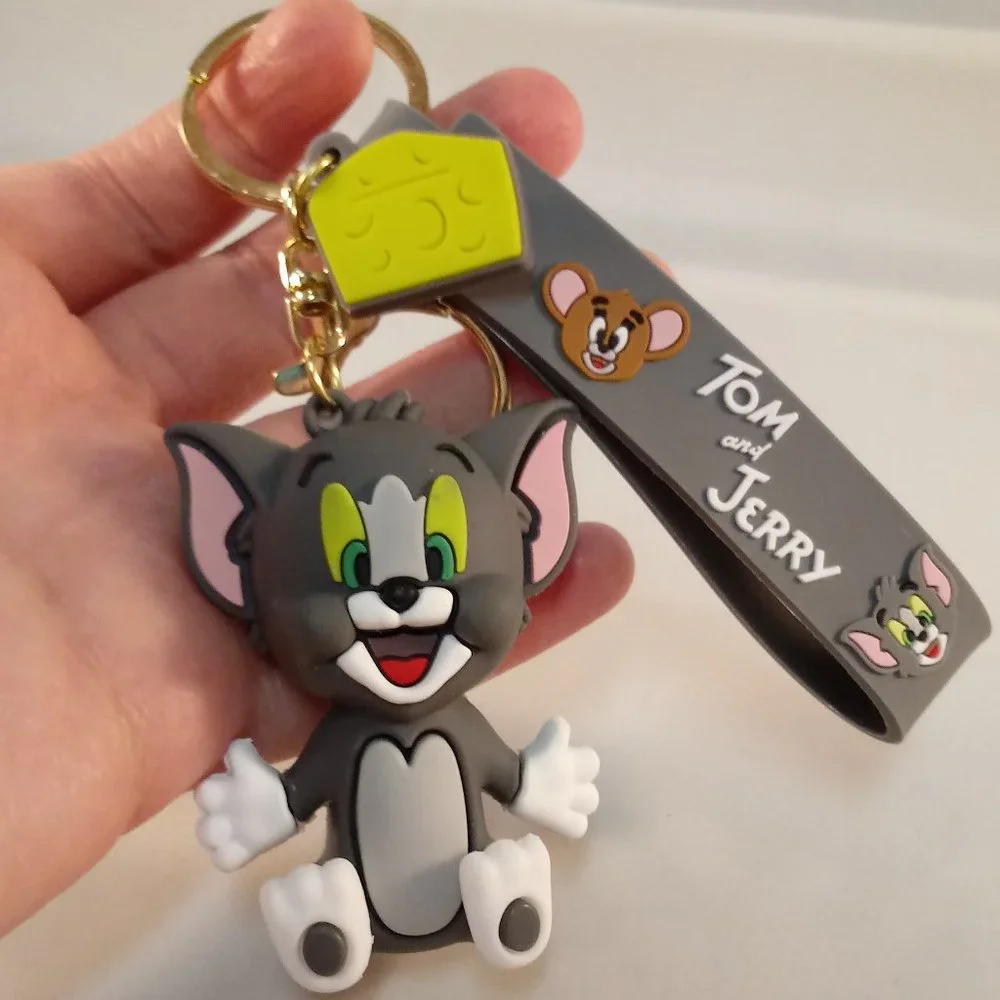 Tom and Jerry Cat Key Chain Key Ring Cartoon Character Figurine Keychain Gift